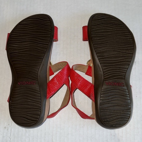 Vionic Farra Red Double Strap Sandals - Picture 12 of 12